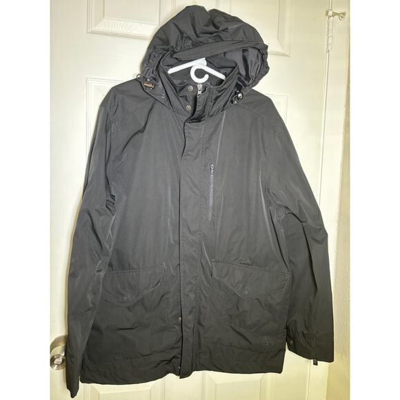 Timberland Men's Black Waterproof Shell Jacket rain wind jacket size Medium - Picture 1 of 12